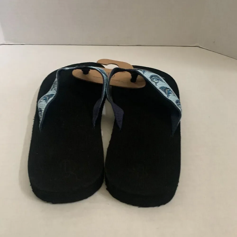 Simply Southern Men's Size 2XL 12/13.5 Marlin Print Flip Flops Thong Sandals New